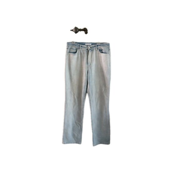 Flying Monkey High-Rise Light Wash Straight Leg Jeans Womens 31 Y2K Casual Mom - Picture 1 of 9